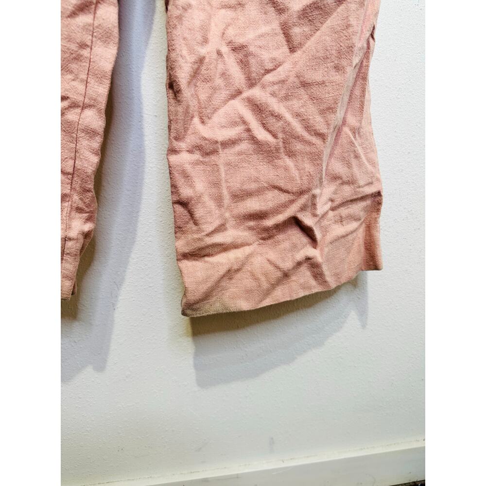 EN SAISON Dusty Pink Linen Style Front Zipper Macey Trousers Pants Size Small - Picture 12 of 16